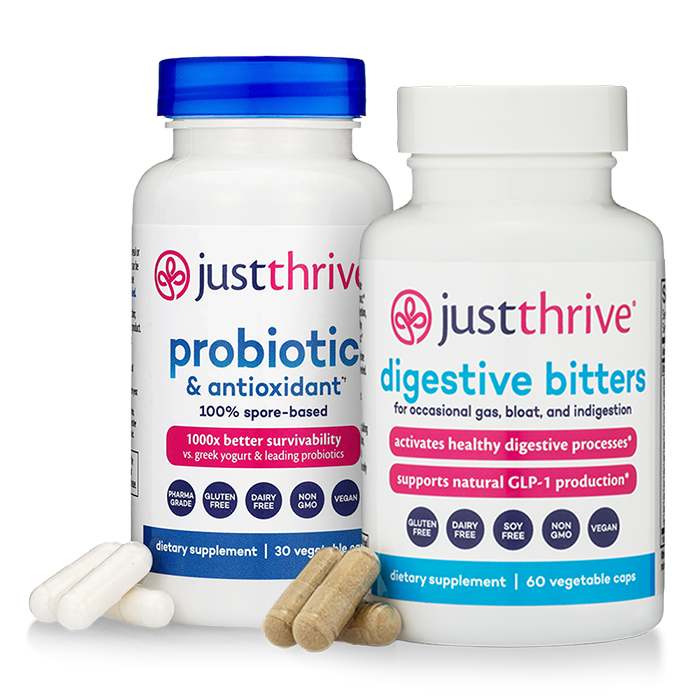 Just Thrive Probiotic and Digestive Bitters - Gut Essentials bundle