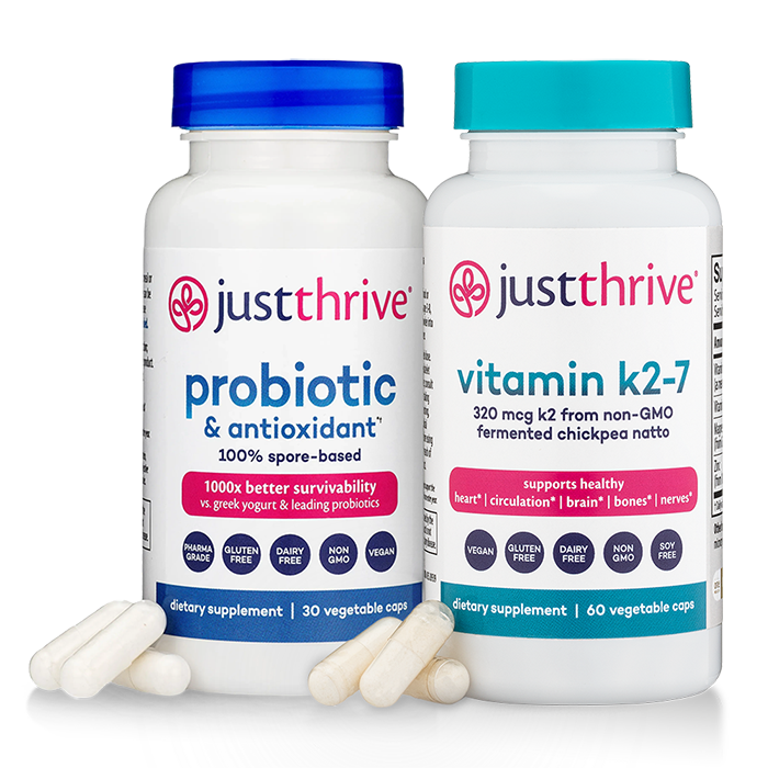 Just Thrive Probiotic and Vitamin K2-7 - Total Body Boost bundle