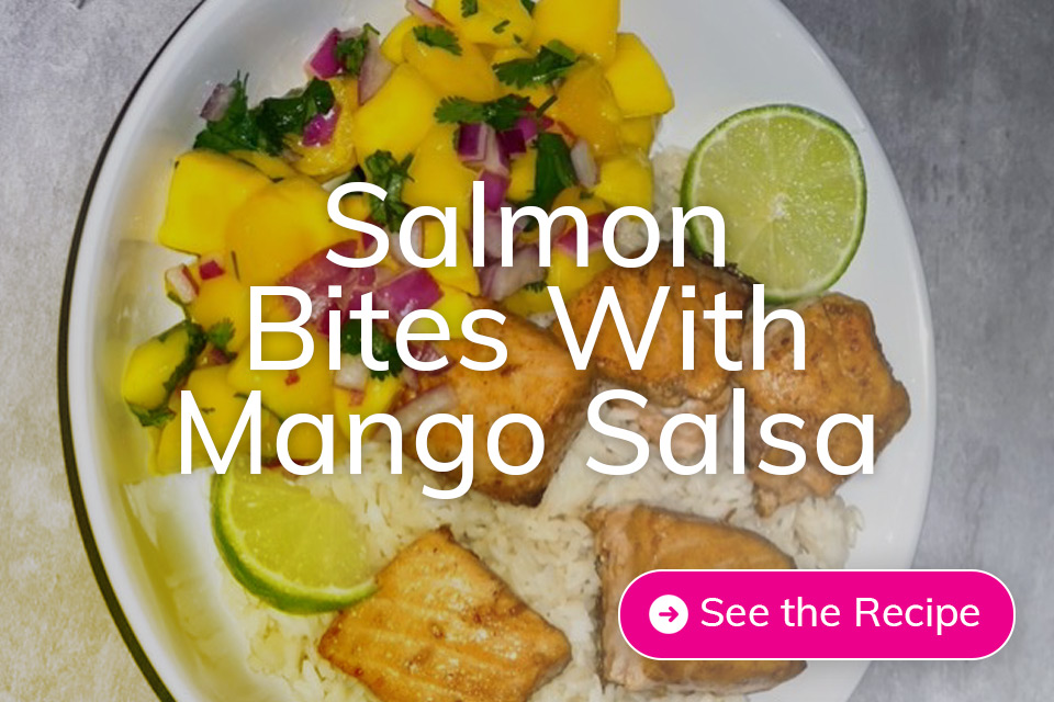 salmon bites with mango salsa recipe