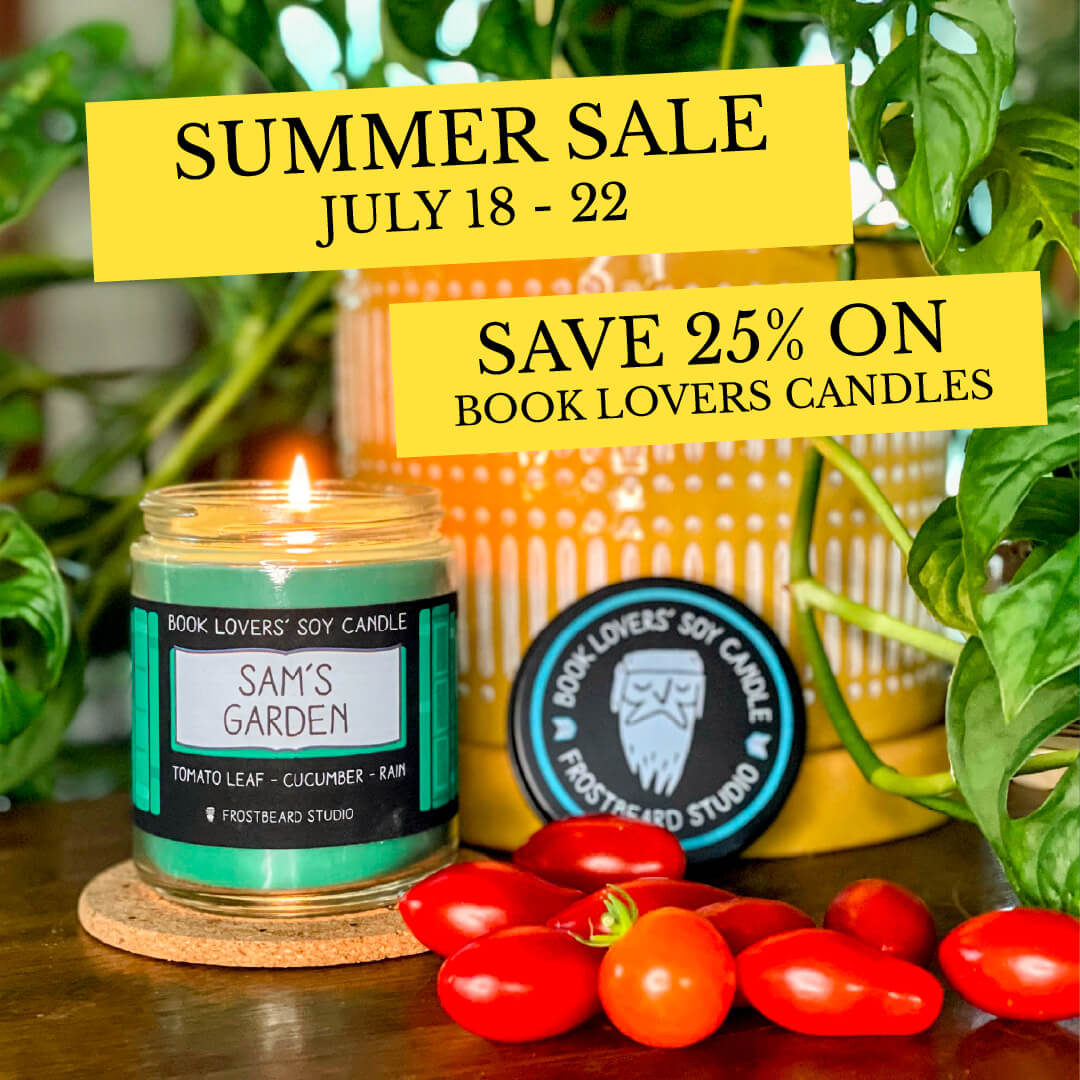 Frostbeard Summer Sale - 25% off Book Lovers' Candles - July 18 to July 22, 2025