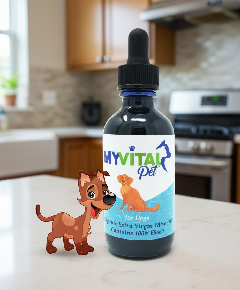 Bottle of MVC ESS60 Dog oil 