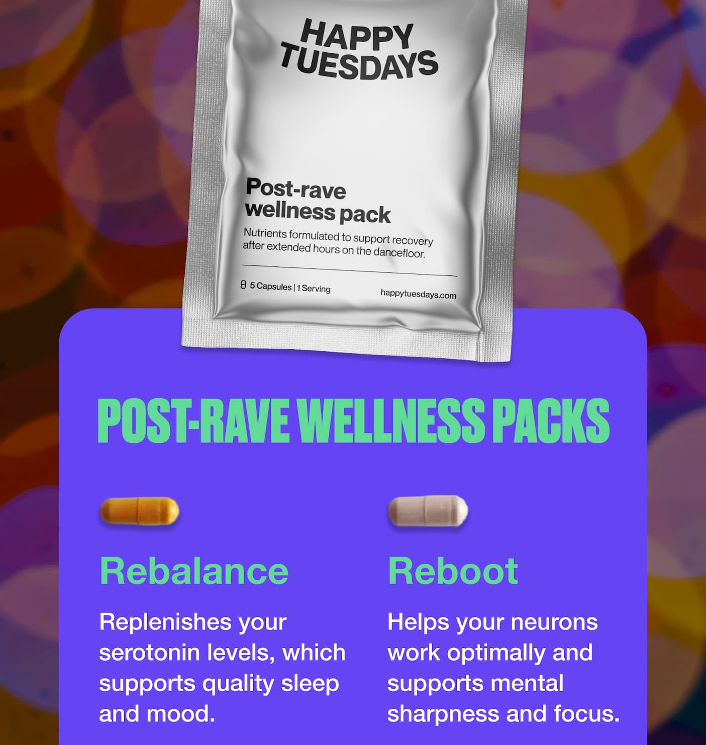 30x POST-RAVE WELLNESS PACKS Free shipping 8x All Night Electrolyes Free Rave Plugs STOCK UP