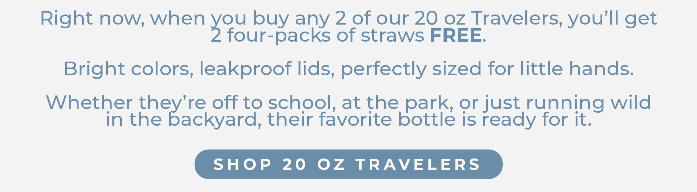 Buy 2 20 oz Travelers, Get 2 Four Pack Straws Free
