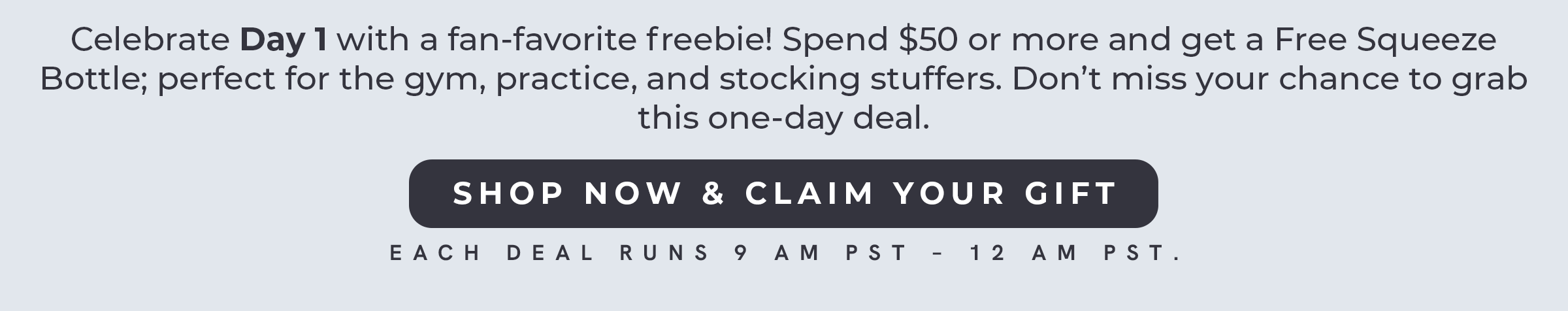 Spend $50, Get a Free Squeeze Bottle