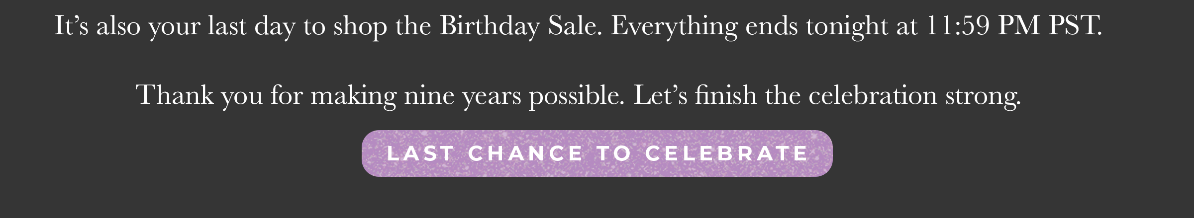 Final chance to save 20-50% off sitewide.