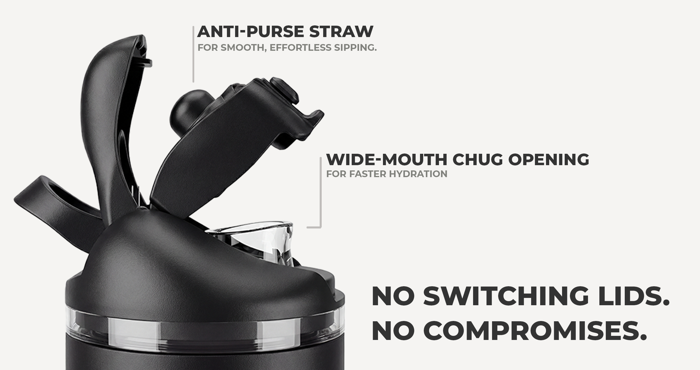 Drink your way with our dual-function lid.