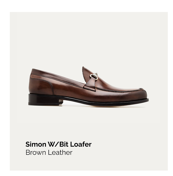 Simon w/Bit Loafer in Brown Leather