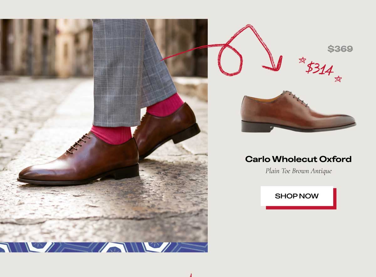 ~~$388~~ $314 Carlo Wholecut Oxford Plato Sol Brown Antique [SHOP NOW]