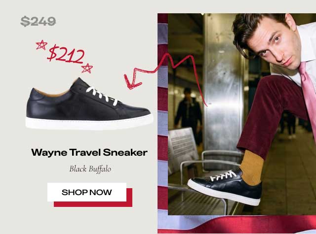 ~~$249~~ $212 Wayne Travel Sneaker Black Buffalo [SHOP NOW]
