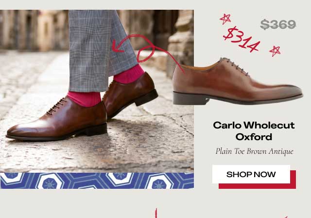 ~~$388~~ $314 Carlo Wholecut Oxford Plato Sol Brown Antique [SHOP NOW]