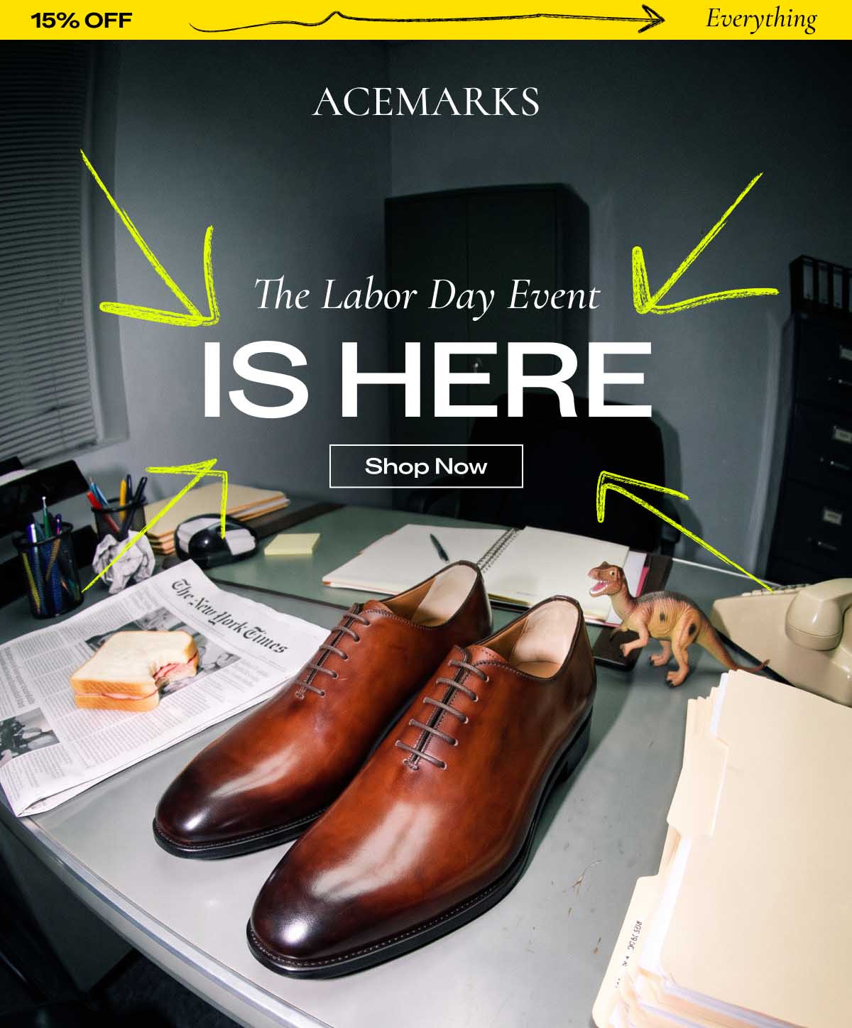 (Top Bar: 15% OFF Everything)  ACE MARKS The Labor Day Event IS HERE [Shop Now]