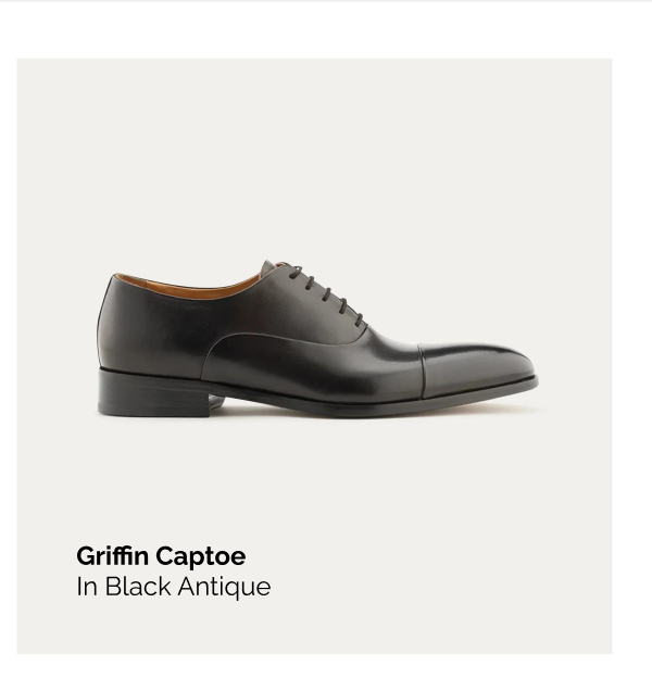 Cap Toe Oxford Black Antique