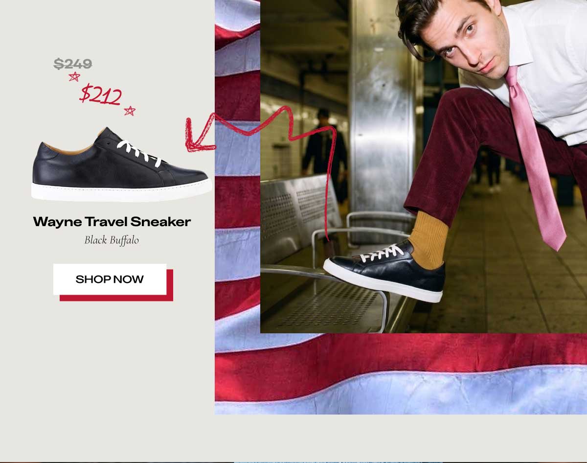 ~~$249~~ $212 Wayne Travel Sneaker Black Buffalo [SHOP NOW]
