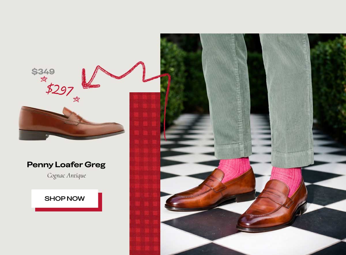 ~~$348~~ $297 Penny Loafer Greg Cognac Antique [SHOP NOW]