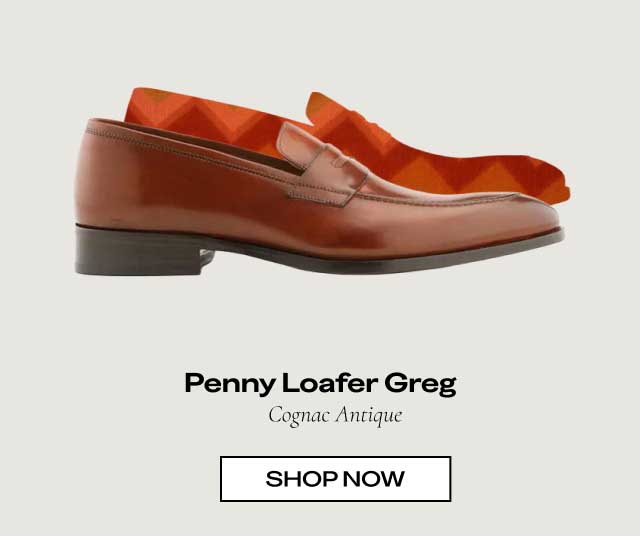 Penny Loafer Greg (Cognac Antique) — [SHOP NOW]