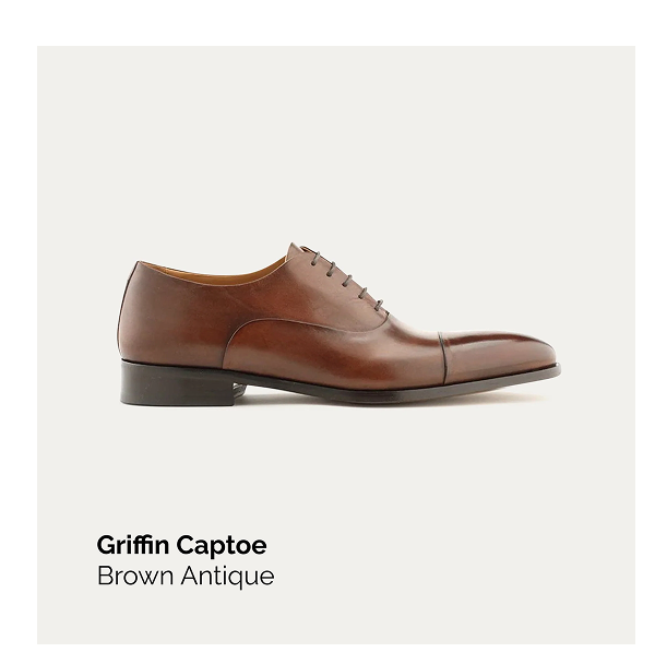 Cap Toe Oxford Brown Antique Leather