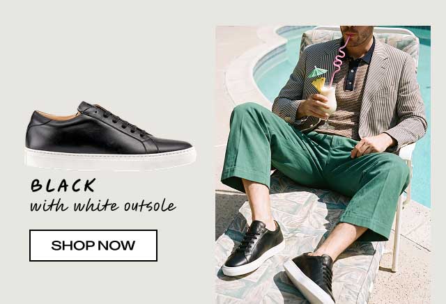 BLACK with white outsole [SHOP NOW]