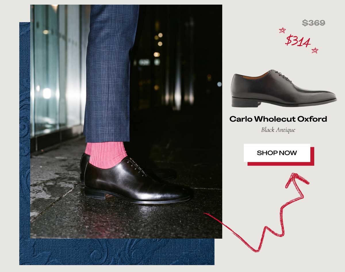 ~~$388~~ $313 Carlo Wholecut Oxford Black Antique [SHOP NOW]