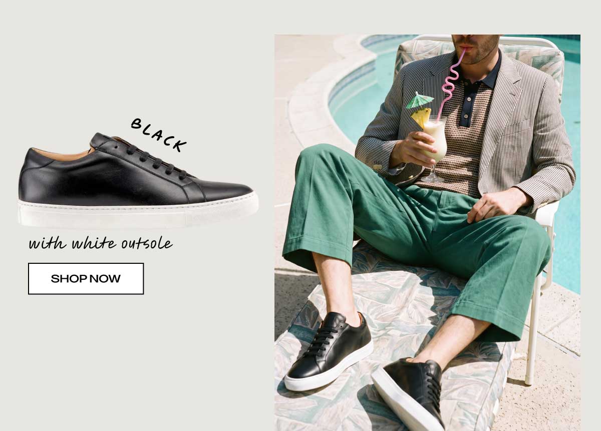 BLACK with white outsole  [SHOP NOW]