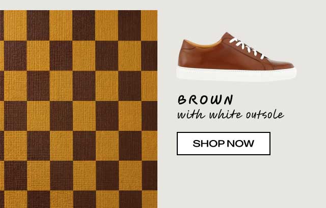 BROWN with white outsole [SHOP NOW]
