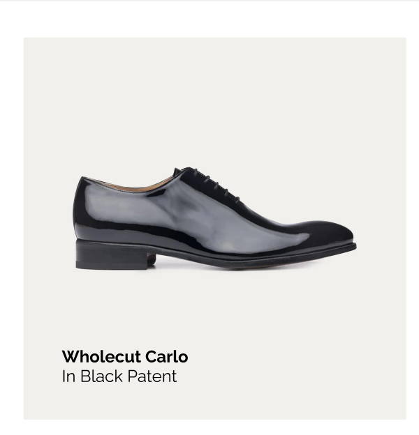 Wholecut Oxford Plain Toe Black Patent