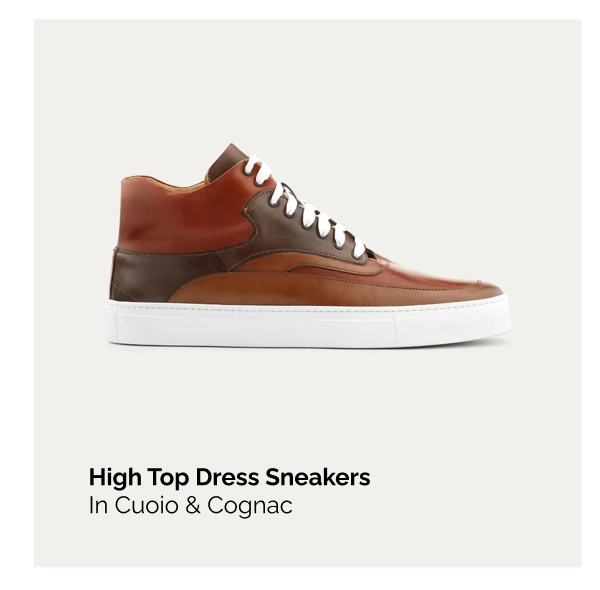 High Top Dress Sneakers In Cuoio & Cognac