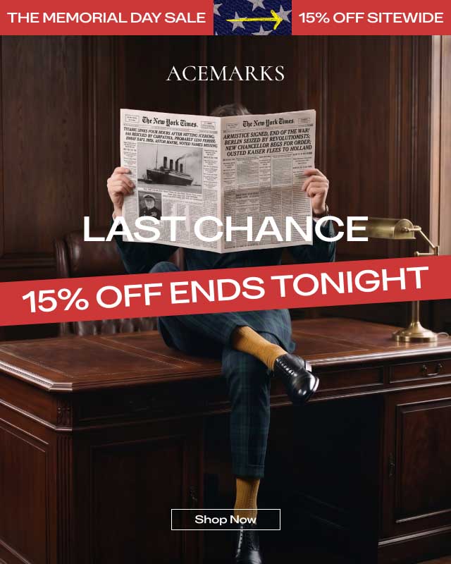 THE MEMORIAL DAY SALE | 15% OFF SITEWIDE ACEMARKS LAST CHANCE 15% OFF ENDS TONIGHT [Shop the Sale]