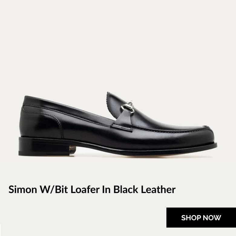 Simon w/Bit Loafer in Black Leather
