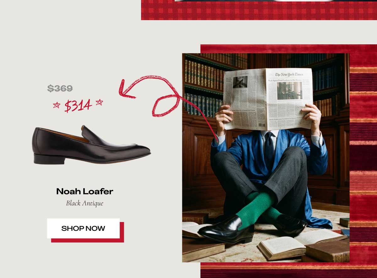 ~~$369~~ $314 Noah Loafer Black Antique [SHOP NOW]