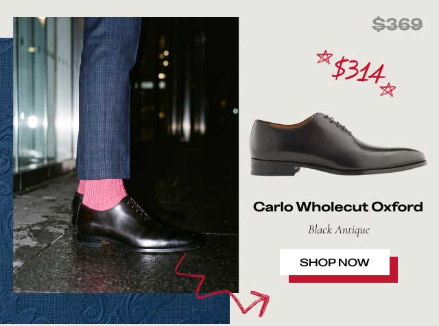 ~~$388~~ $313 Carlo Wholecut Oxford Black Antique [SHOP NOW]