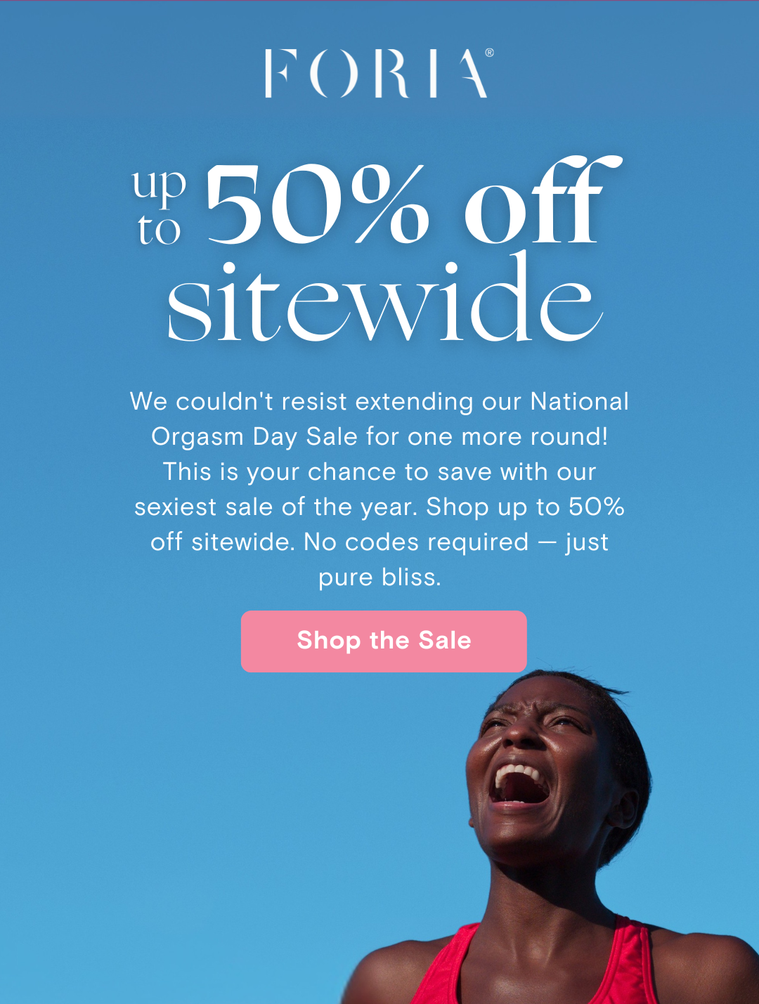 up to 50% off sitewide extended for one more day