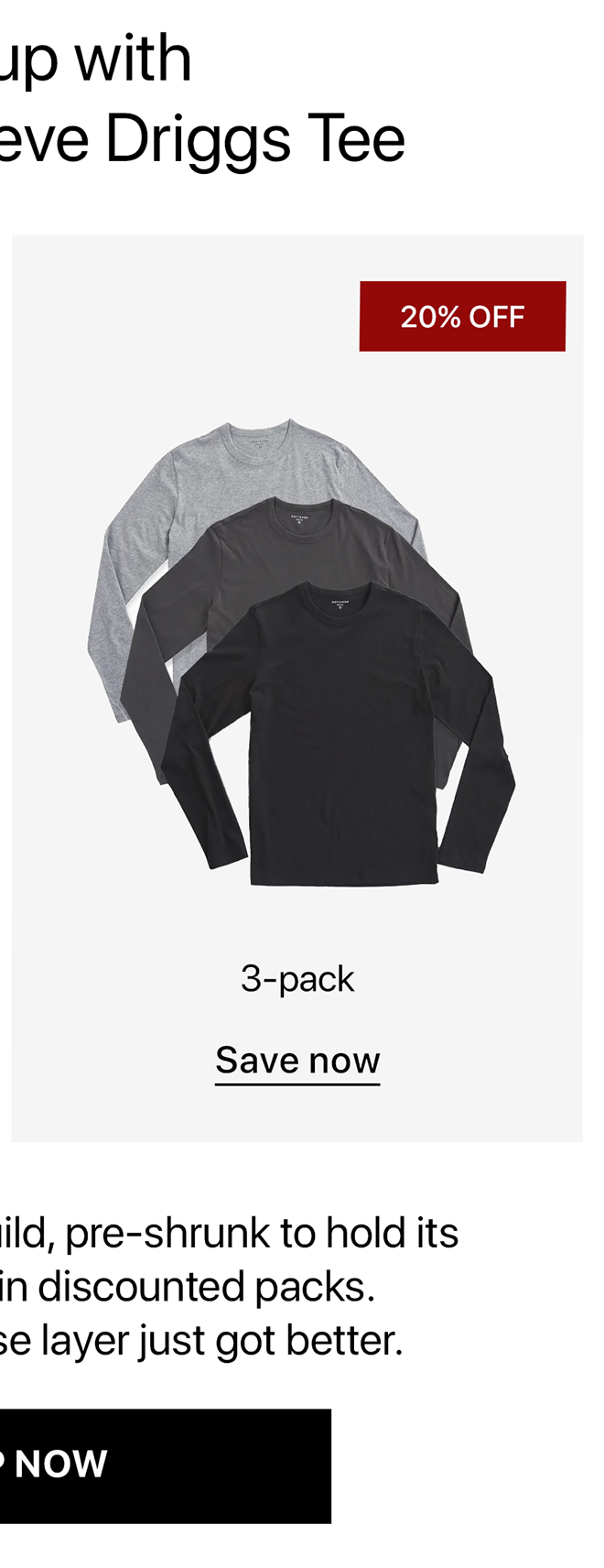 Long Sleeve Crew Tee Driggs 3-pack