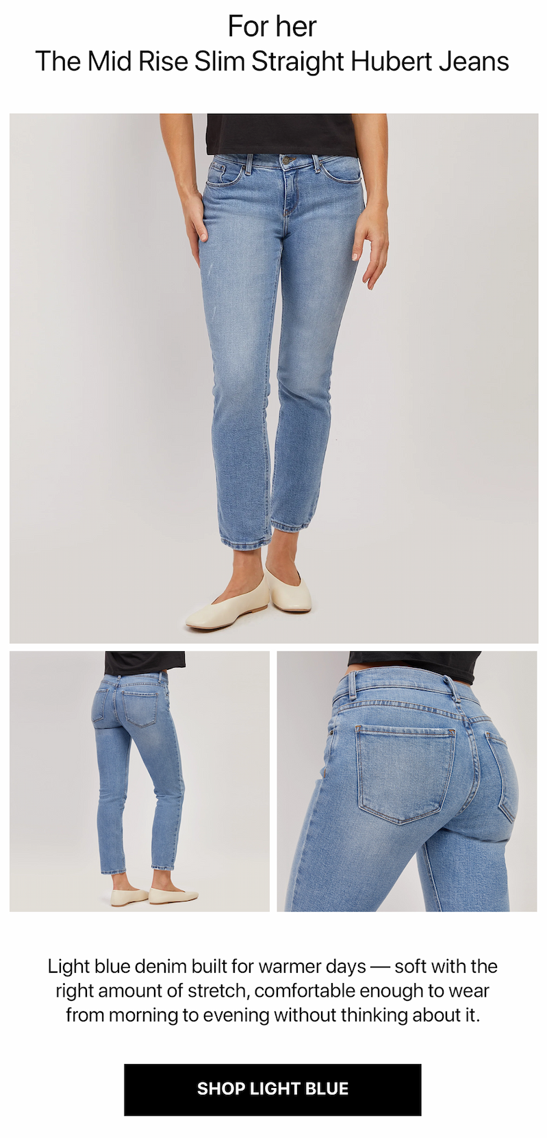 Mid Rise Slim Straight Hubert Jeans