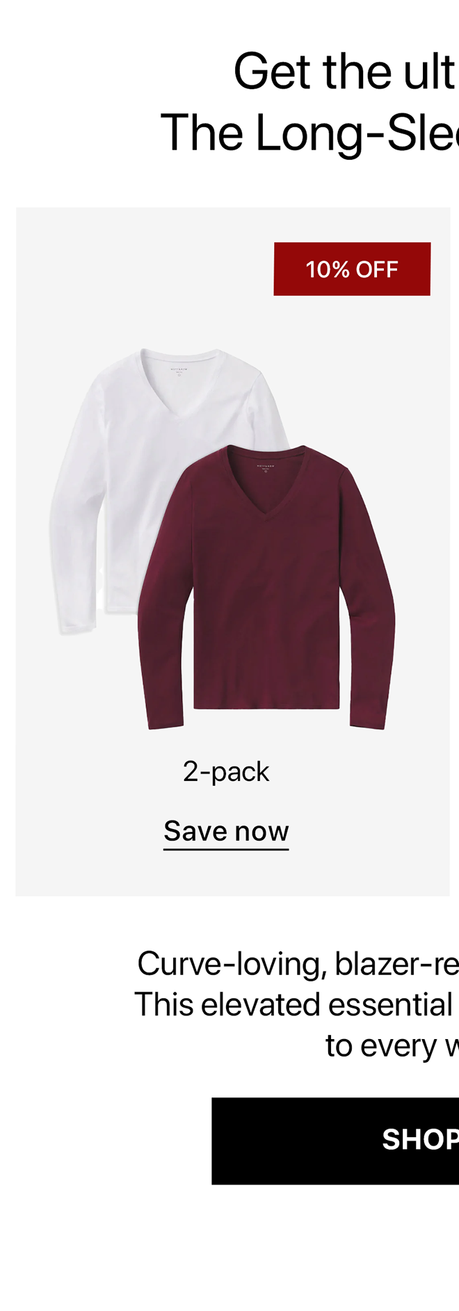 Long Sleeve V-Neck Tee Marcy 2-pack