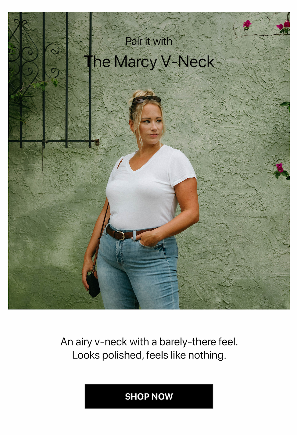 Fitted V-Neck Marcy Tee