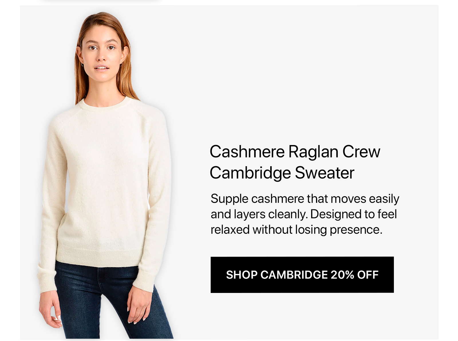 Cashmere Raglan Crew Cambridge Sweater