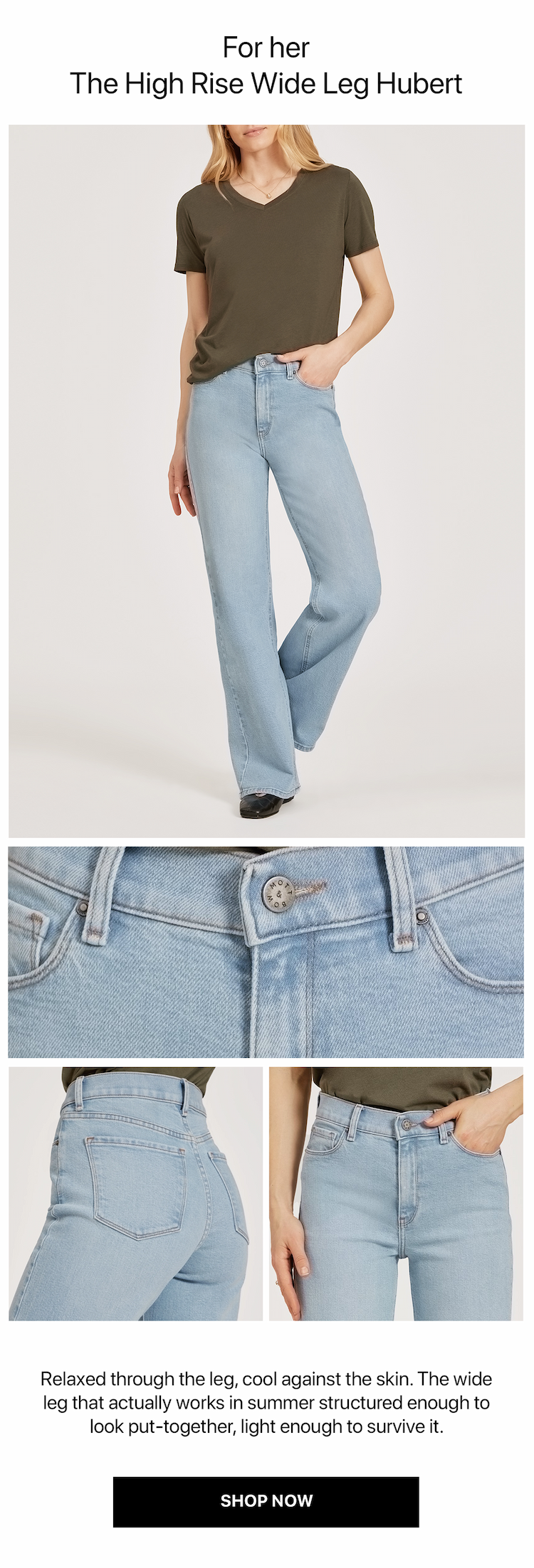 High Rise Wide Leg Hubert