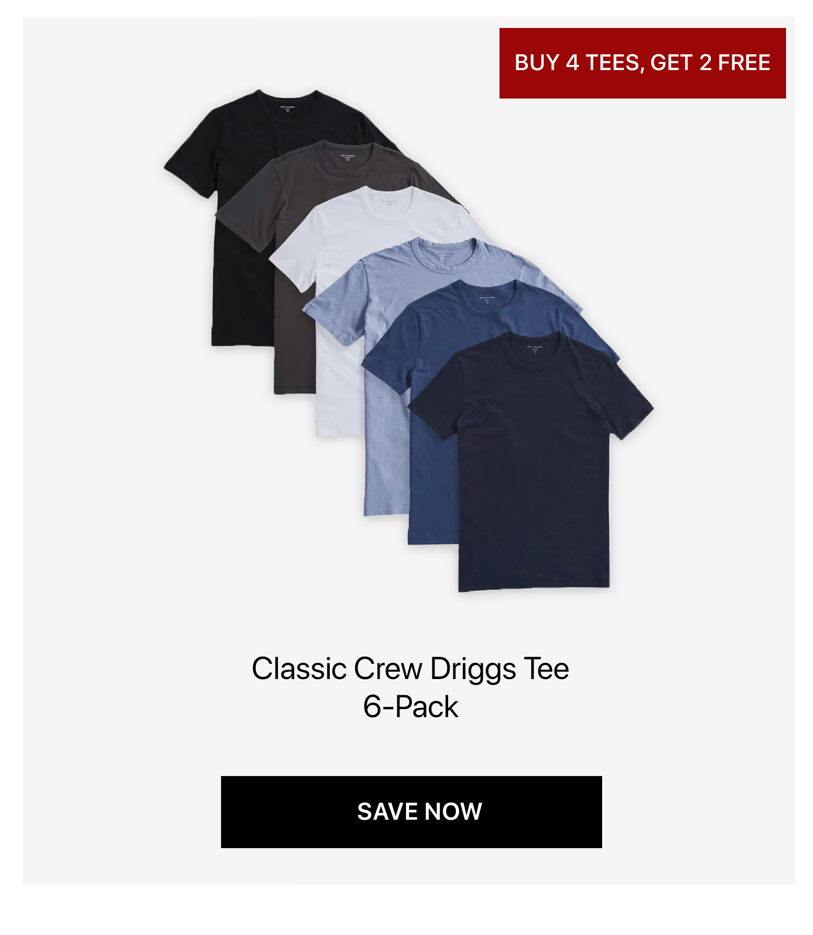 Classic Crew Driggs Tee 6-Pack