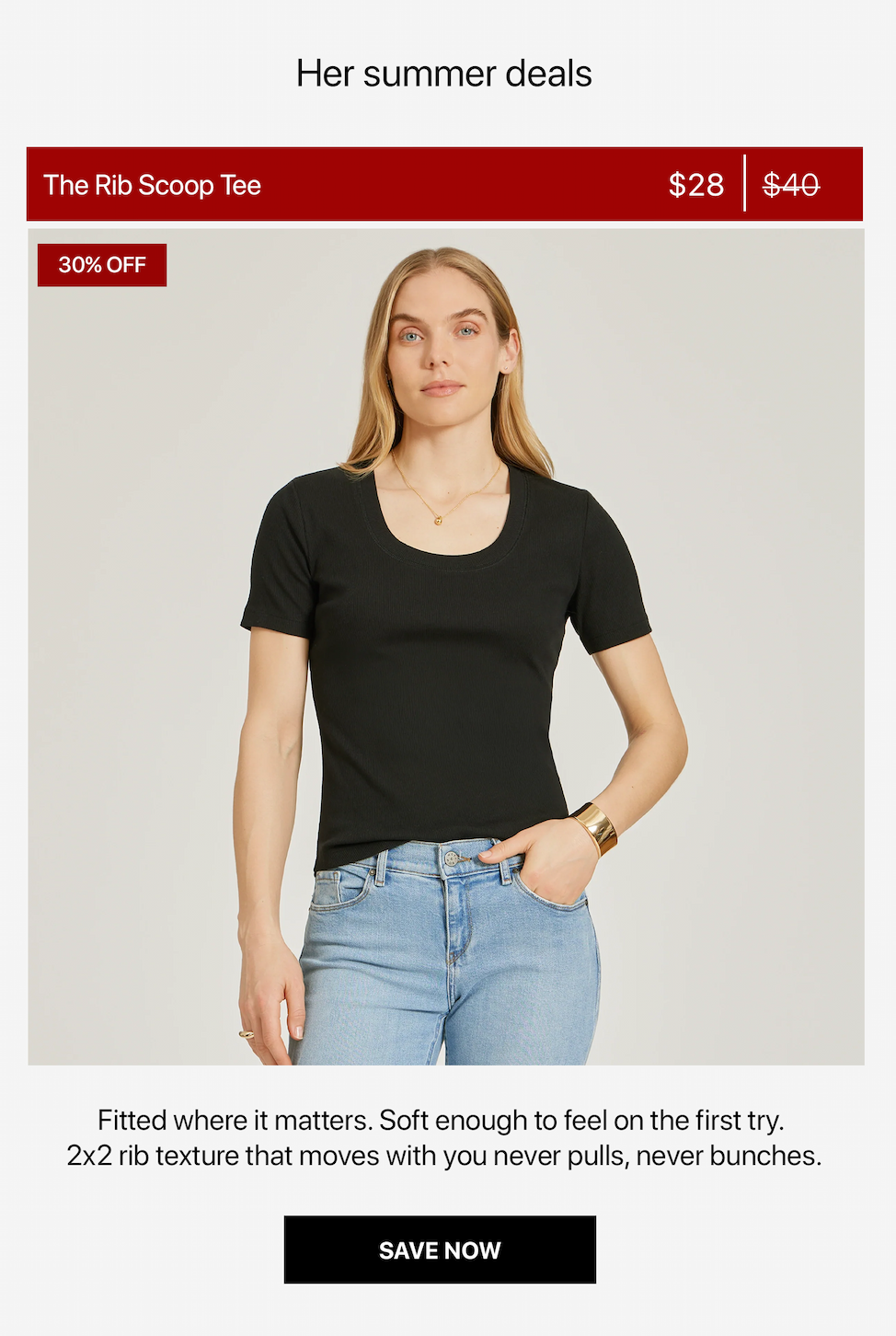 Rib Scoop Neck Tee