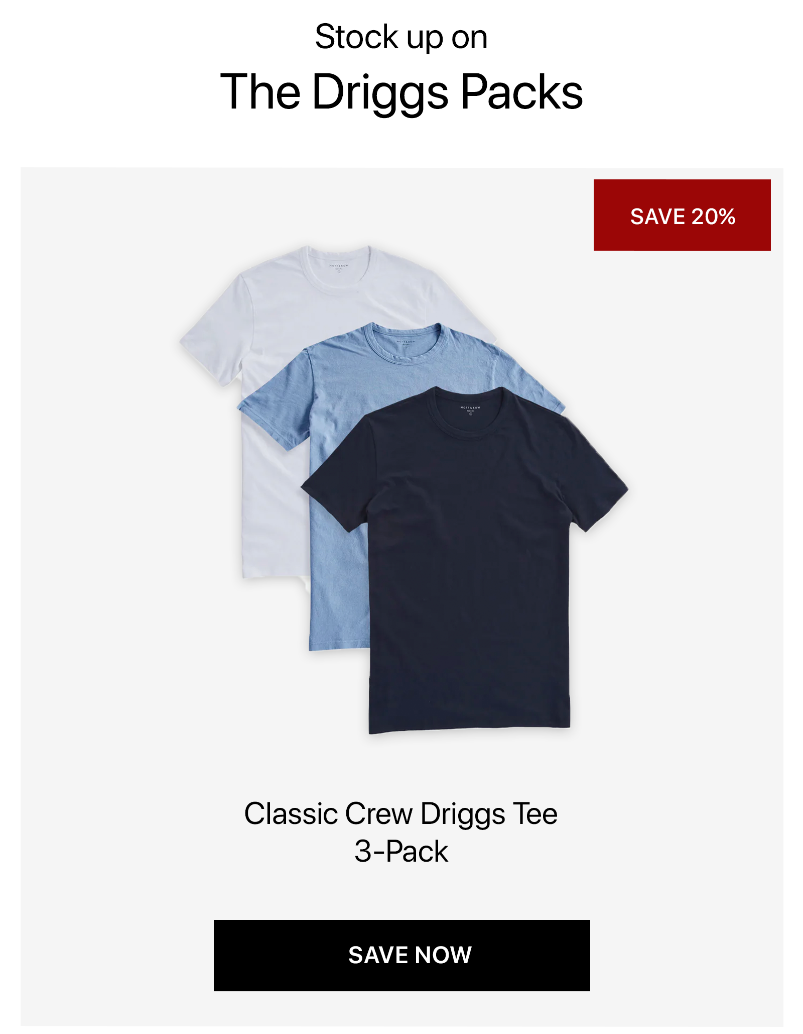 Classic Crew Driggs Tee 3-Pack