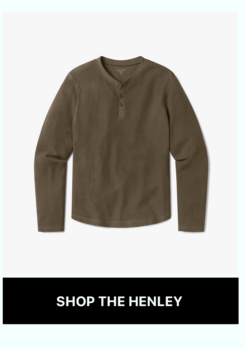 Cotton Waffle Curved Hem Henley