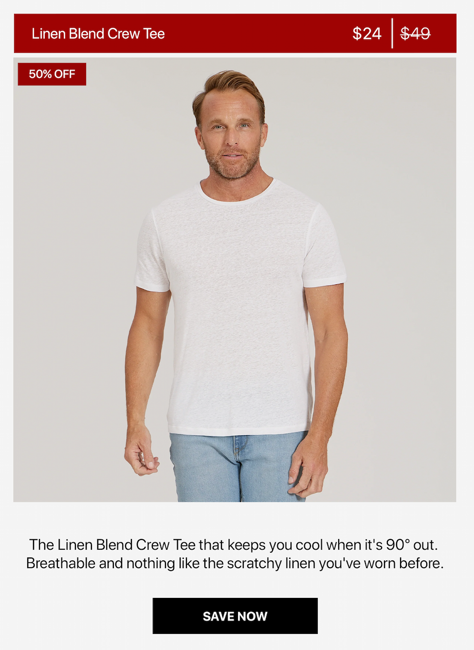 Linen Blend Crew Tee