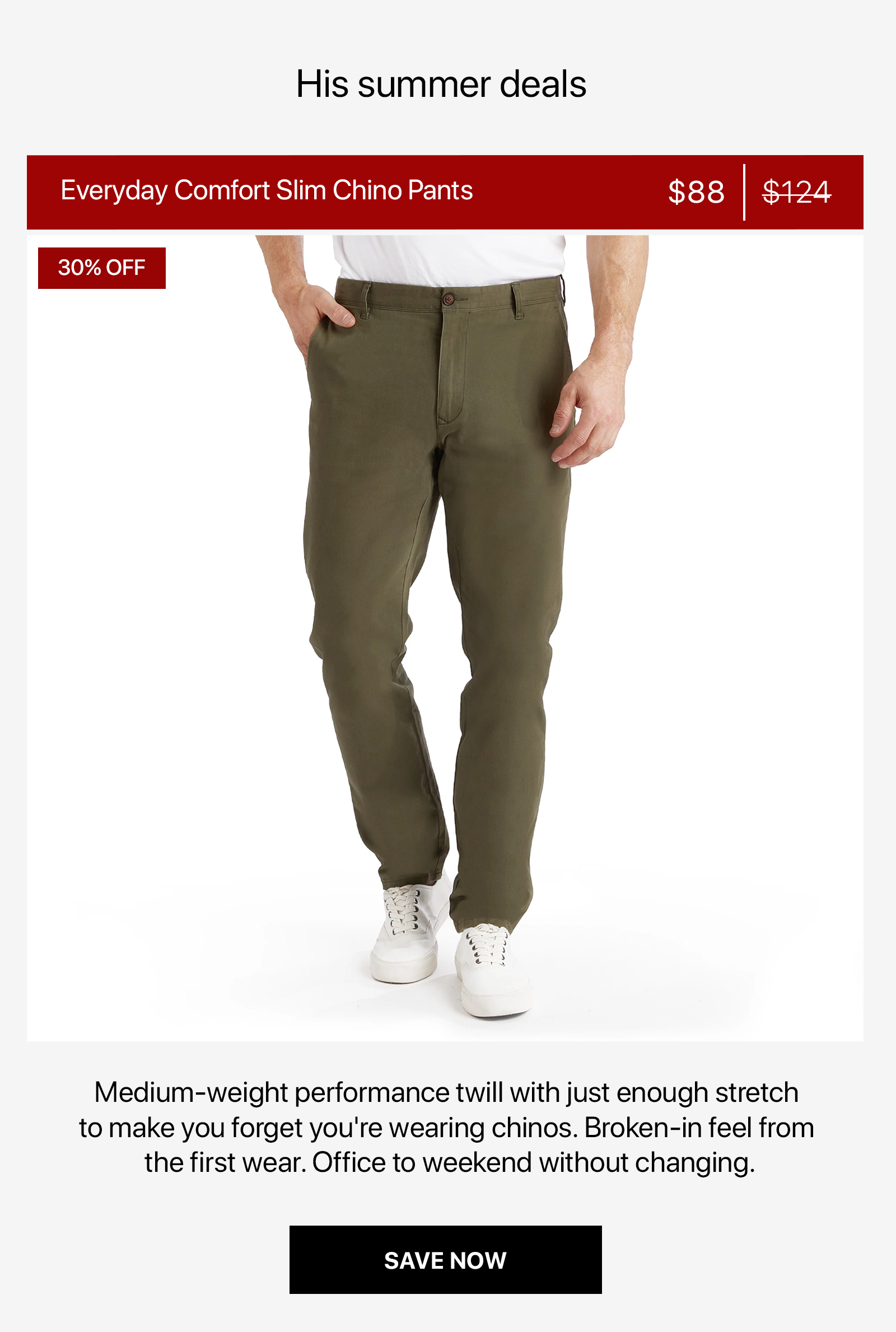 Everyday Comfort Slim Chino Pants