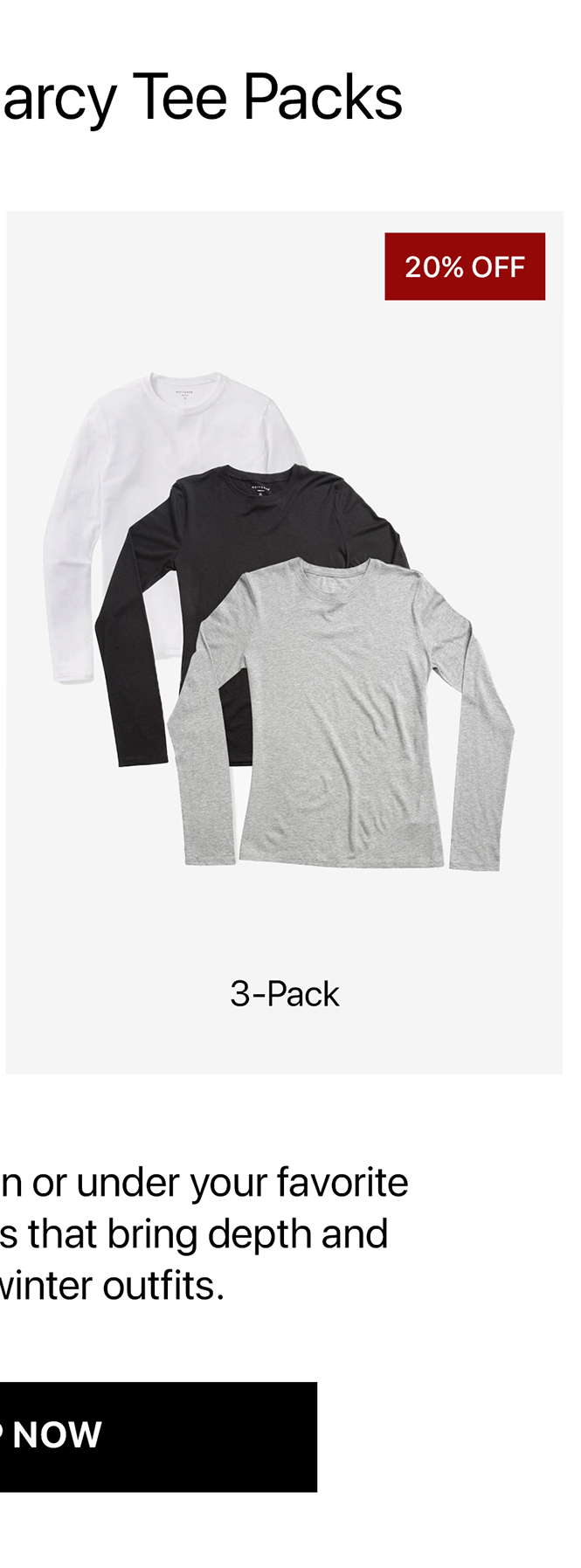 Long Sleeve Crew Tee Marcy 3-pack