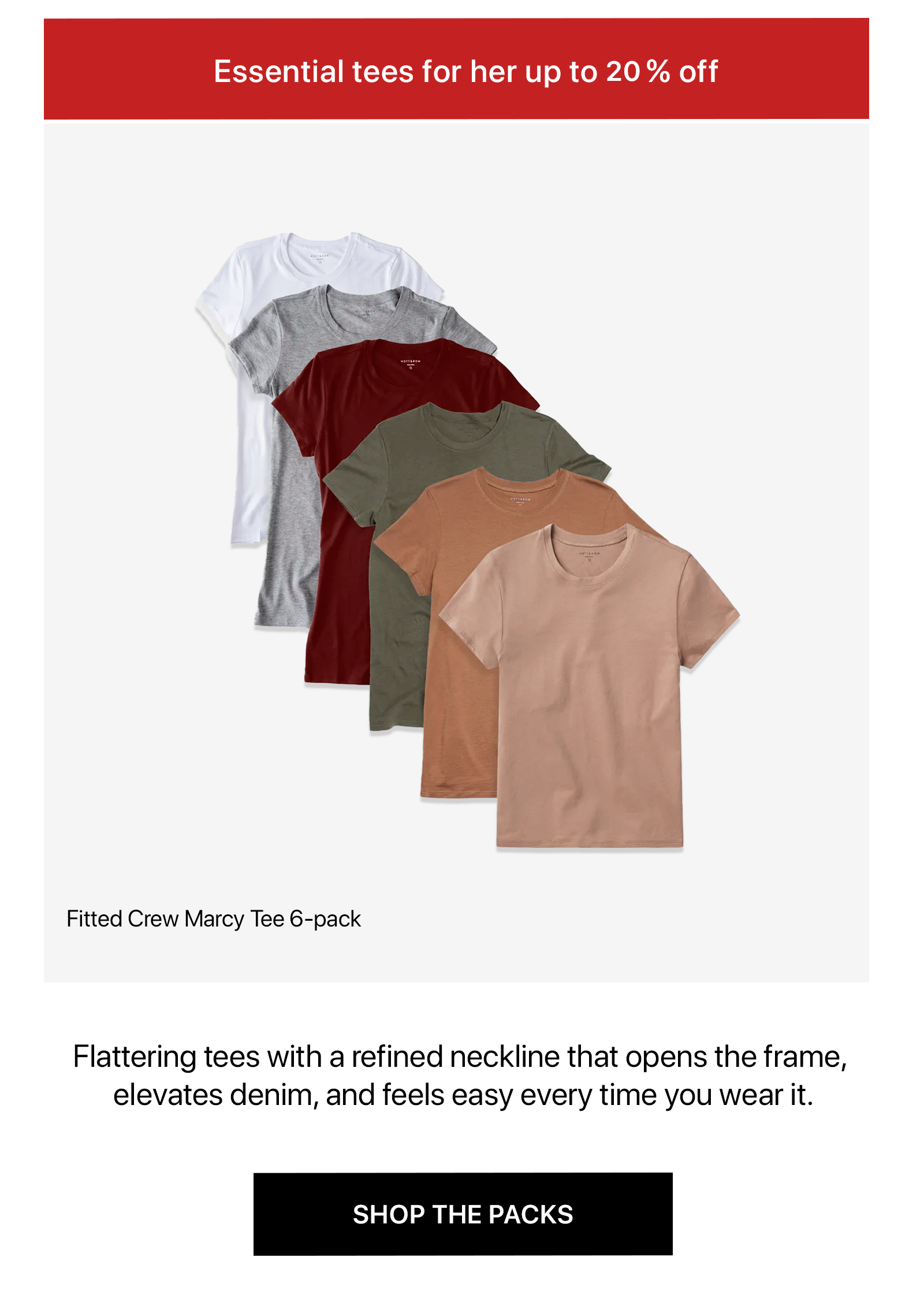 Fitted Crew Marcy Tee Packs