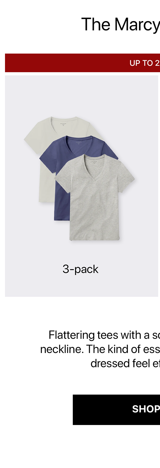Fitted V-Neck Marcy Tee 3-pack