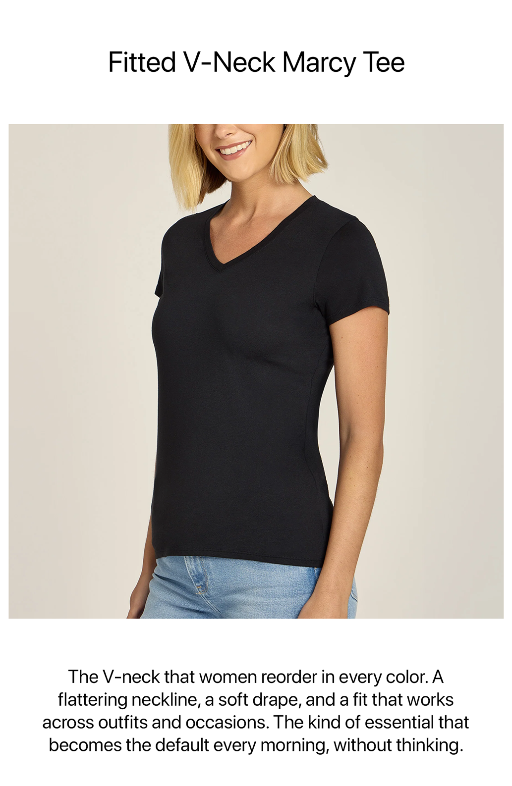 Fitted V-Neck Marcy Tee