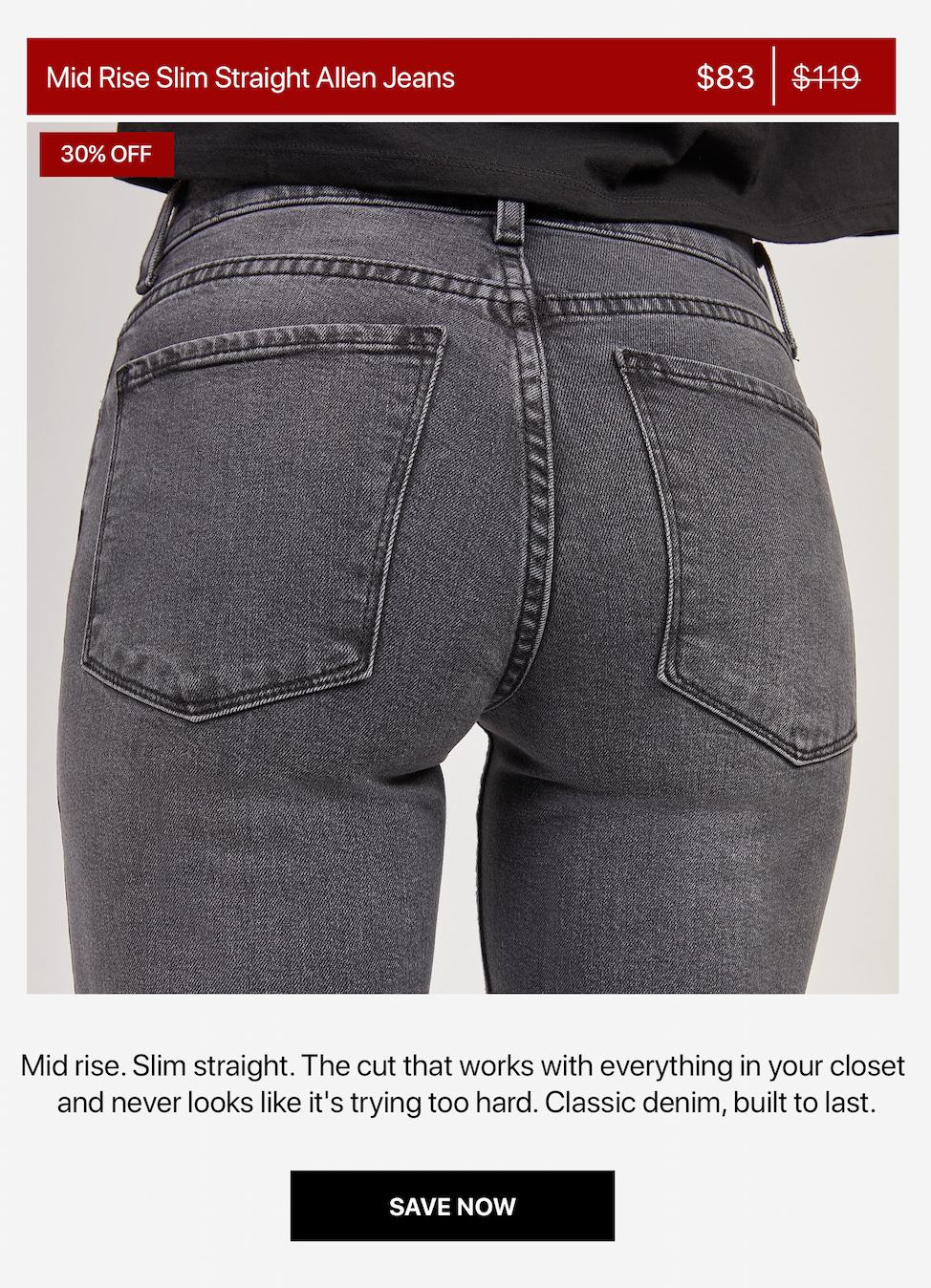 Mid Rise Slim Straight Allen Jeans
