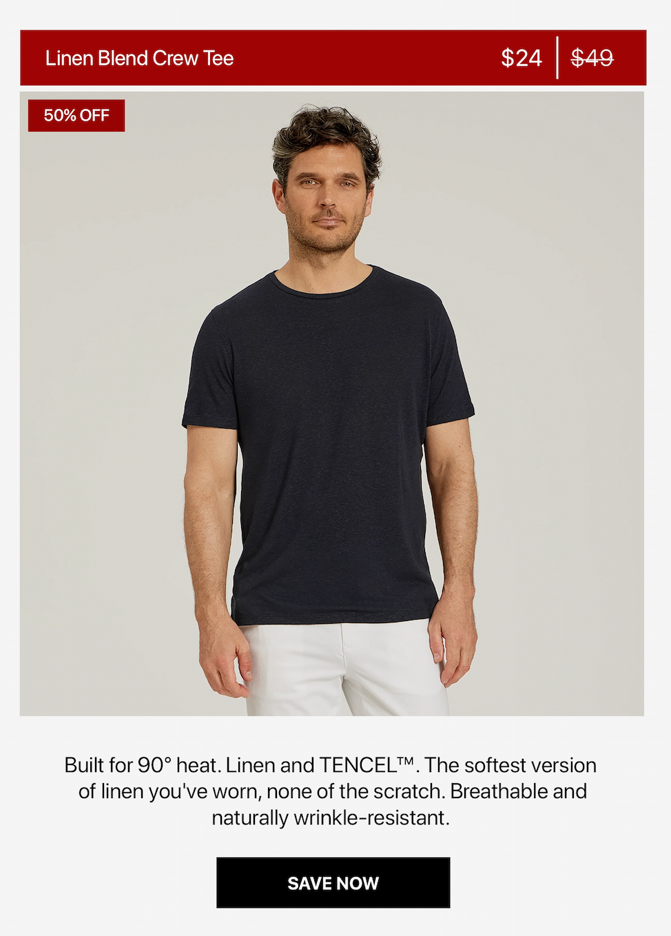 Linen Blend Crew Tee