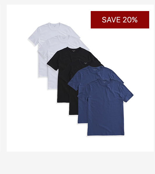 Classic Crew Driggs Tee 6-pack